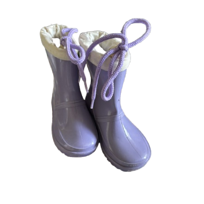 Kids’ Purple Rain Boots with Drawstring Cuff