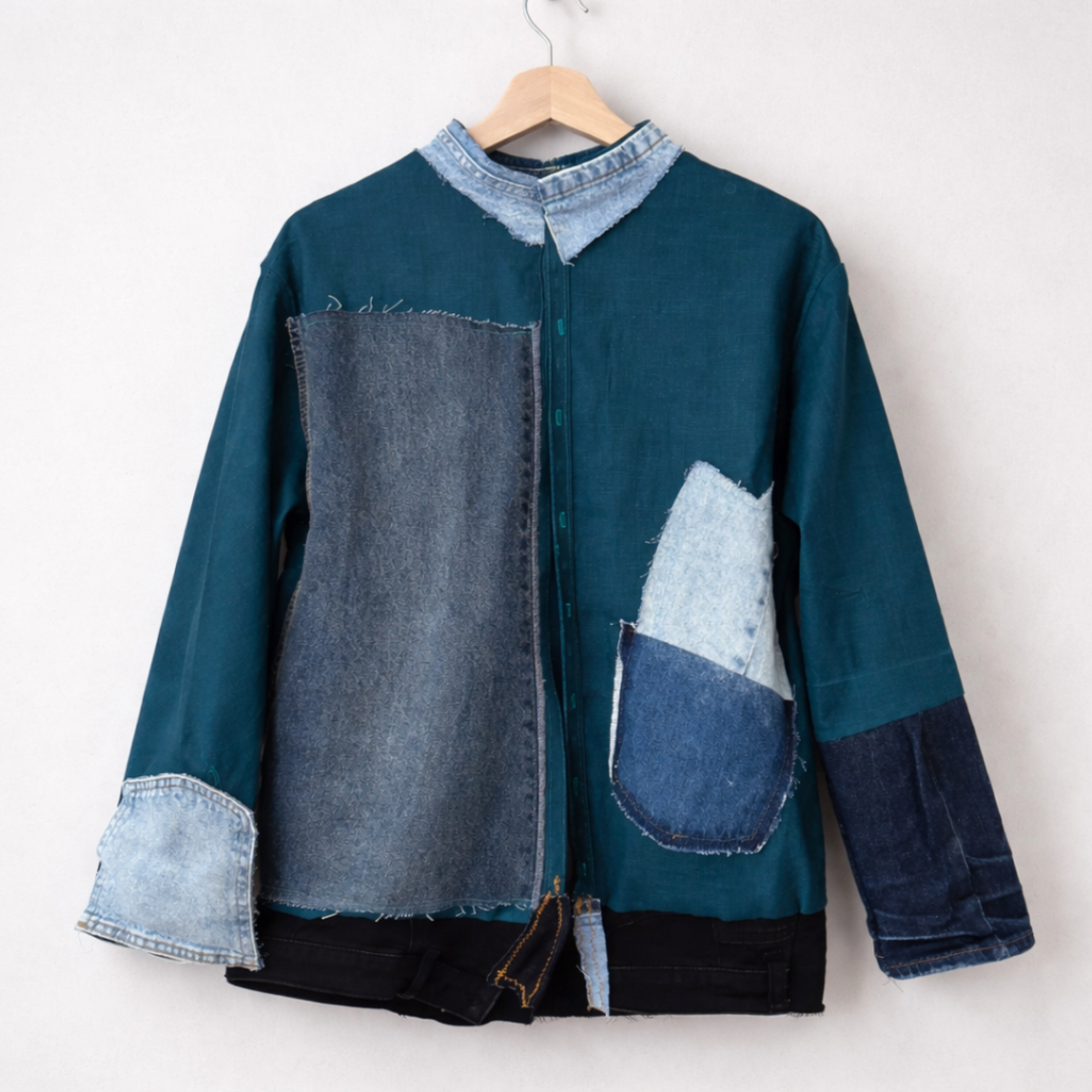 Linen & Denim Patchwork Jacket