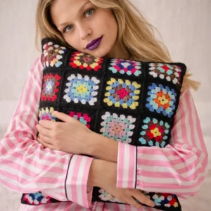 Granny Square Crochet Pillow Cover – Customisable