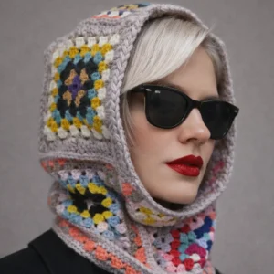 Hand-Crocheted Granny Square Balaclava