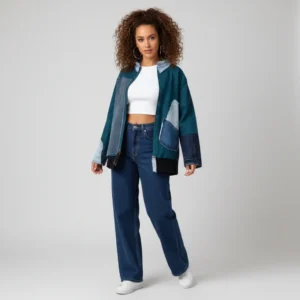 Linen & Denim Patchwork Jacket